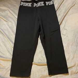 PINK Size Medium Cropped Yoga Leggings- Lightweight- GUC